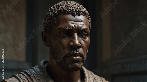 Fototapeta A statue of Cleon, every word from his lips flowing backward into the past
