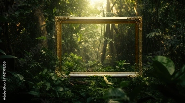 Fototapeta embrace gold frame transparent