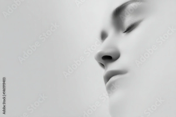 Obraz minimalist portrait of face featuring soft lines and subtle details