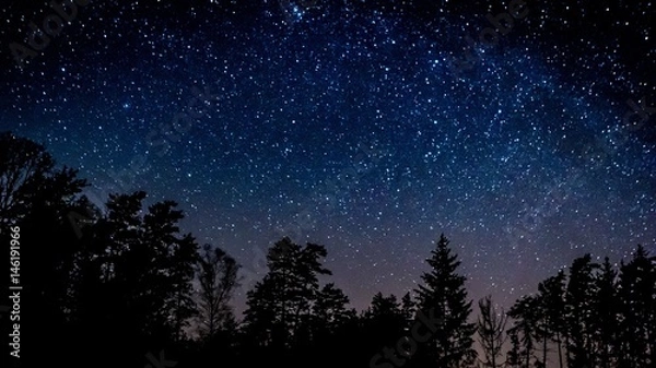 Obraz Night sky over rural landscape