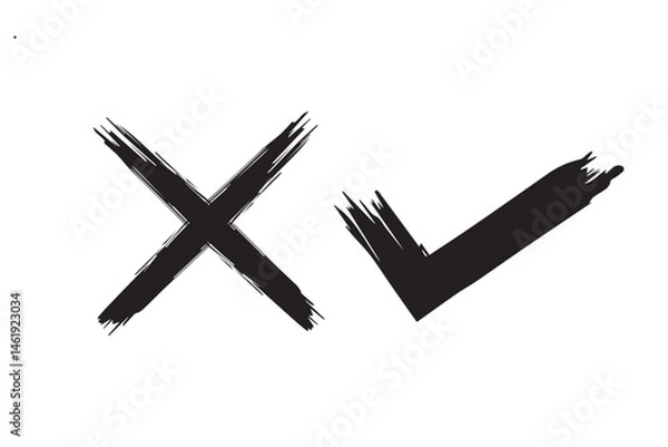 Fototapeta Check mark and cross signs
