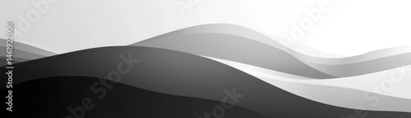 Obraz Abstract Gray Wave Background with Geometric Shapes Minimalist Design and Smooth Gradients Perfect for Modern Presentation Template Website Art and Decorative Elements