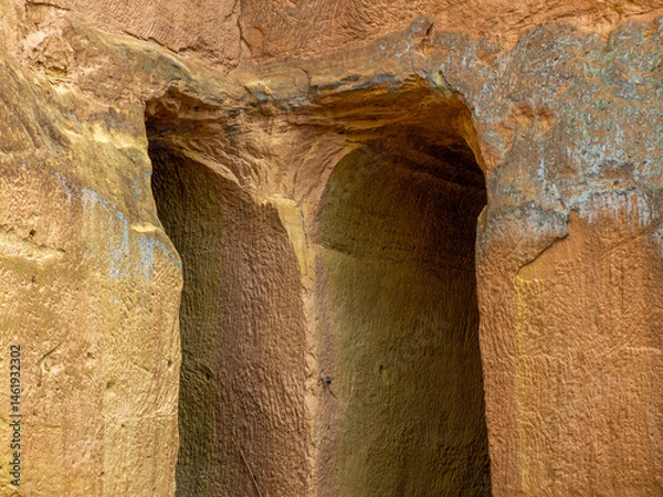 Obraz Entrance of Mines Bruoux Ocher Mine in Canyon valley massif in Provence france