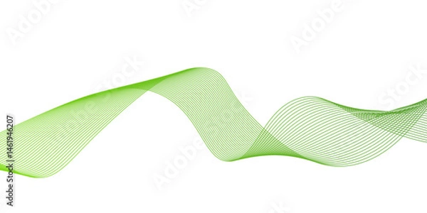 Obraz Modern abstract green wave liquid lines background.dots on a whit clean and fresh background,Frequency sound wave lines and technology curve lines,green wave lines frame,	