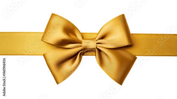 Obraz Elegant golden ribbon bow with a transparent background