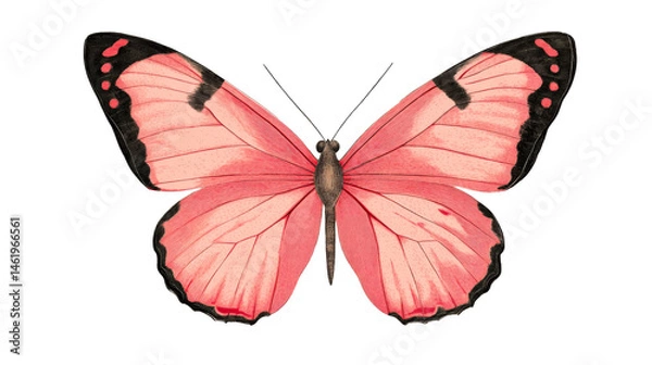 Obraz Beautiful pink butterfly with intricate wing patterns