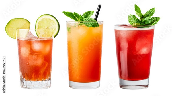 Obraz Refreshing drinks for summer enjoyment at a beachside gathering