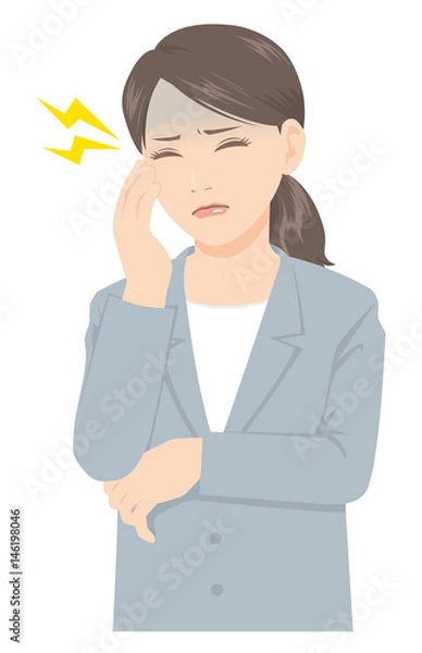Obraz スーツの女性 頭痛 体調不良
