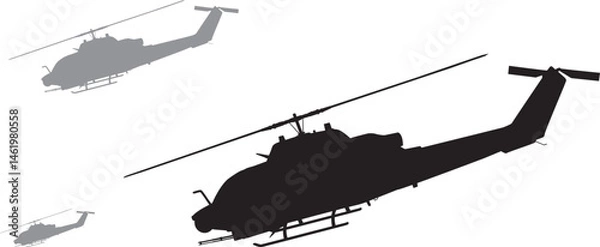 Obraz Helicopters vector silhouettes .eps