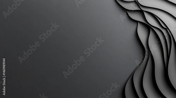 Fototapeta Abstract Black and Grey Wave Background Design