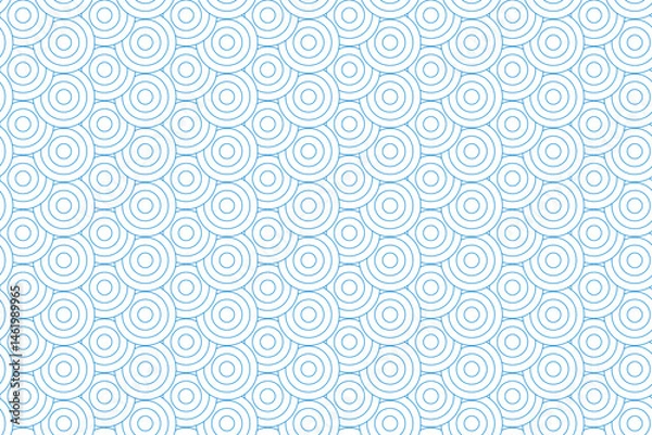 Fototapeta Elegant Seamless Pattern Featuring Blue Concentric Circles In A Geometric Layout. Ideal For Digital Wallpapers, Textile Prints, Wrapping Paper, And Modern Backgrounds And Abstract Themes.