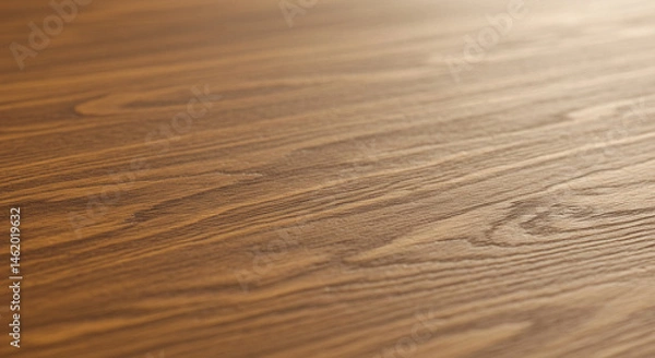 Fototapeta Medium brown wood grain texture background with angle perspective view. Natural wooden surface pattern detail. Material backdrop for floor or table design concept.