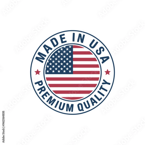 Obraz Made in USA Premium Quality Seal with American Flag