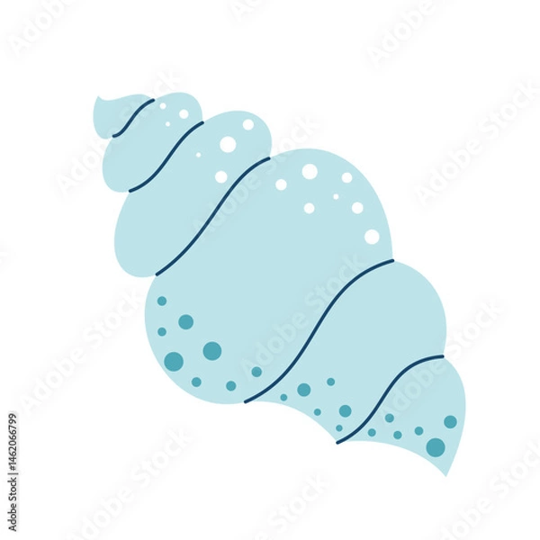 Fototapeta Seashell. Nautical and ocean theme. Flat vector illustration