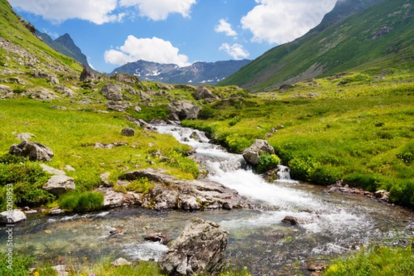 Obraz Mountain Stream w dolinie