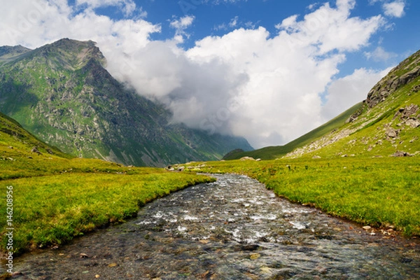 Obraz Mountain stream in the valley