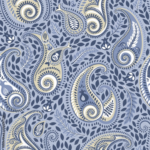 Fototapeta Ethnical paisley seamless pattern vector