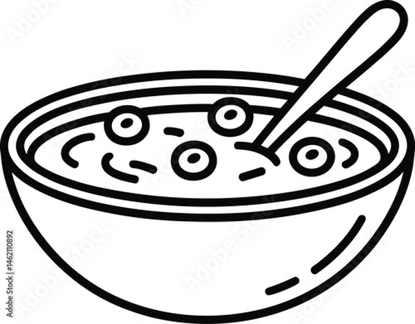 Fototapeta Cranberry Sauce Line Art Vector – Traditional Thanksgiving Side Dish Illustration