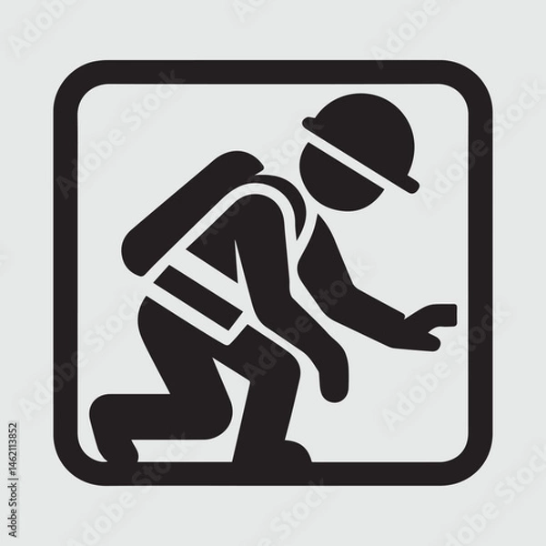 Obraz confined space icon vector sign