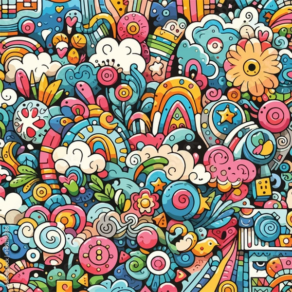 Fototapeta background doodle, vector, Art & Illustration