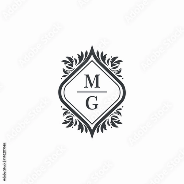 Obraz MG Initials Wedding Logo Vector Art  Icons  and Graphics