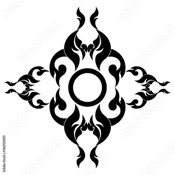 Fototapeta Tribal tattoo art design elements from Damask and Thai patterns.