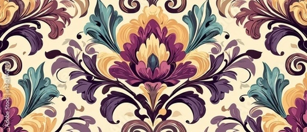 Obraz Elegant floral pattern in vibrant colors.