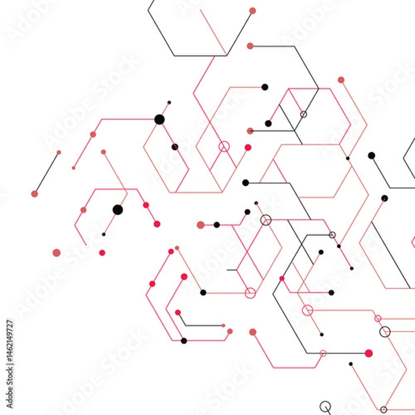 Fototapeta Abstract design element with geometric background of hexagons shape pattern