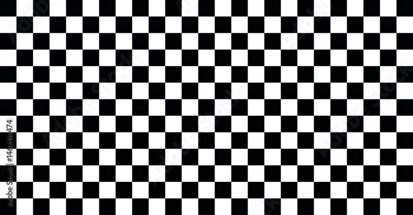 Obraz Black and white chess pattern. Grid geometric rectangle shape. Race flag
