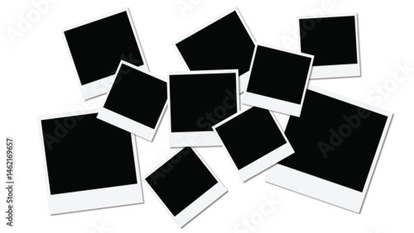 Fototapeta Realistic photo frame collage template with shadow