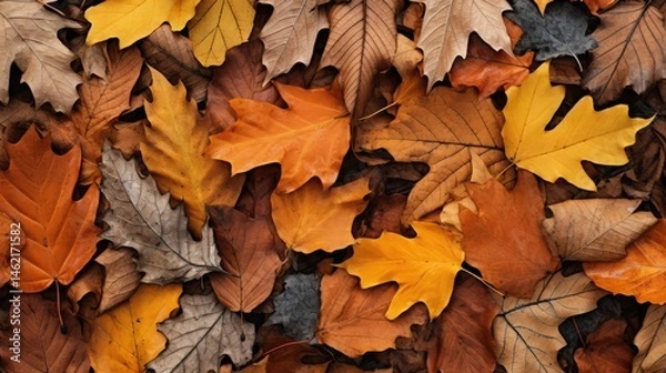 Obraz scattered ash tree leaf