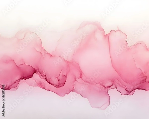 Fototapeta Abstract Pink Ink Wash Painting, Fluid Art Background