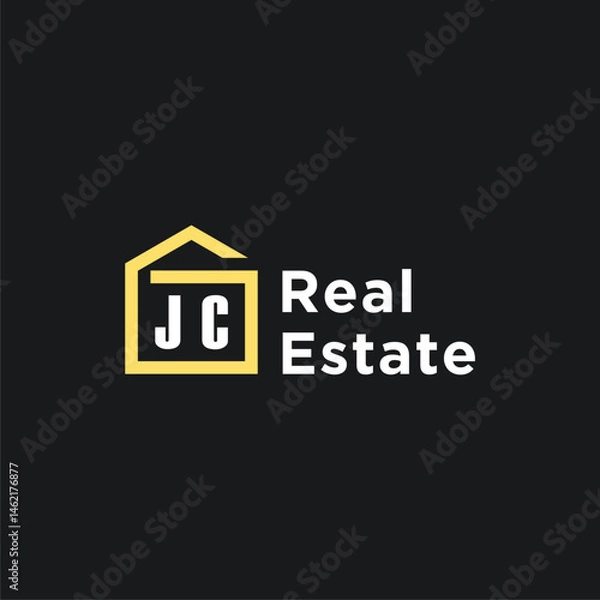 Obraz JC initials minimalist creative real estate logo vector