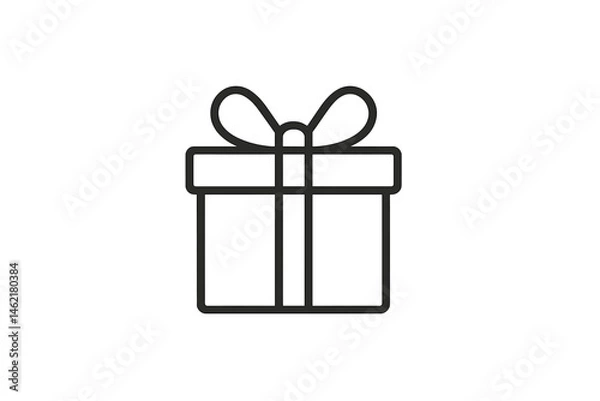 Fototapeta Gift box icon designed as a simple vector illustration for festive occasions and celebrations