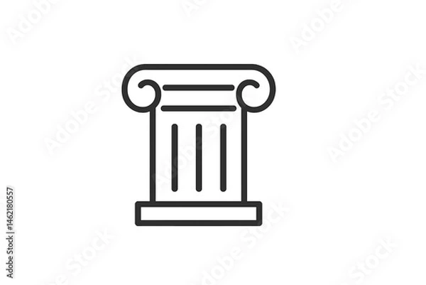 Fototapeta Stylized vector illustration of a classical column design representing ancient architecture and cultural heritage