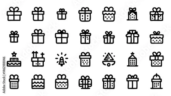 Fototapeta Set of Conceptual Icons in Flat Line Style - Icon Design Collection