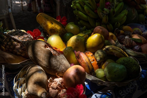 Obraz wiele odmian owoców tropikalnych 