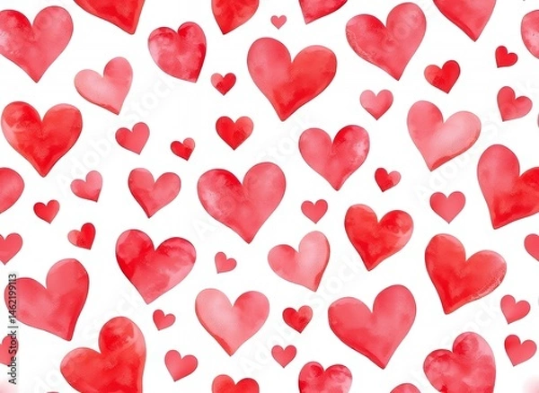 Fototapeta Vibrant Digital Background with Red Heart Pattern