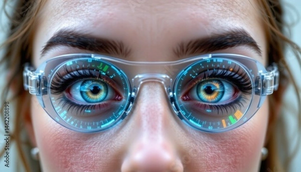 Fototapeta a set of augmented reality contact lenses that display real time information directly in the user's field of vision, transforming the way they perceive and interact with the world around them.