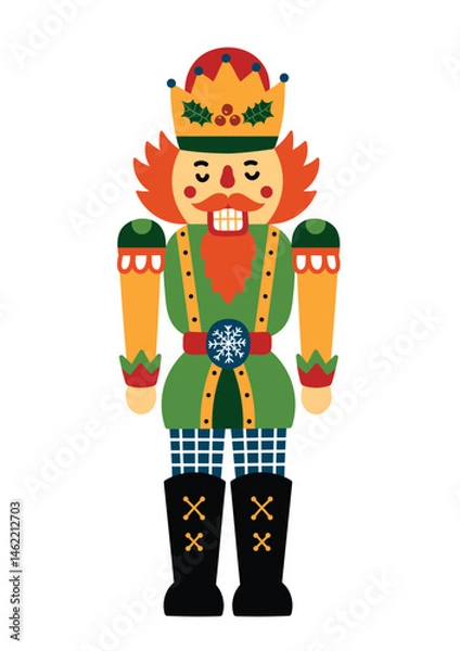 Fototapeta Christmas Nutcracker.Toy Soldier. Kid illustration on a transparent background.