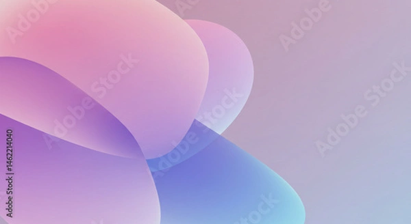 Fototapeta Abstract pastel shapes with soft gradient transitions creating a smooth and flowing composition
