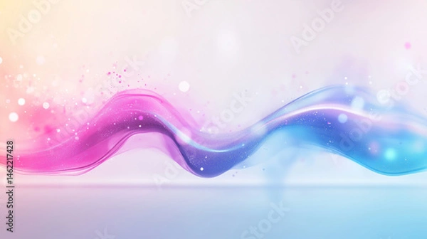 Fototapeta Colorful wave design with pink and blue hues, creating vibrant and dynamic visual effect that evokes sense of energy and creativity