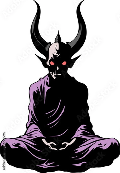 Fototapeta Design of demon in meditation pose