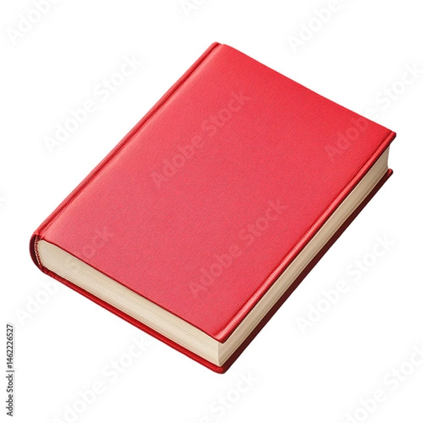 Fototapeta Red Leather Journal Notebook Diary Book Cover Texture isolated on transparent background