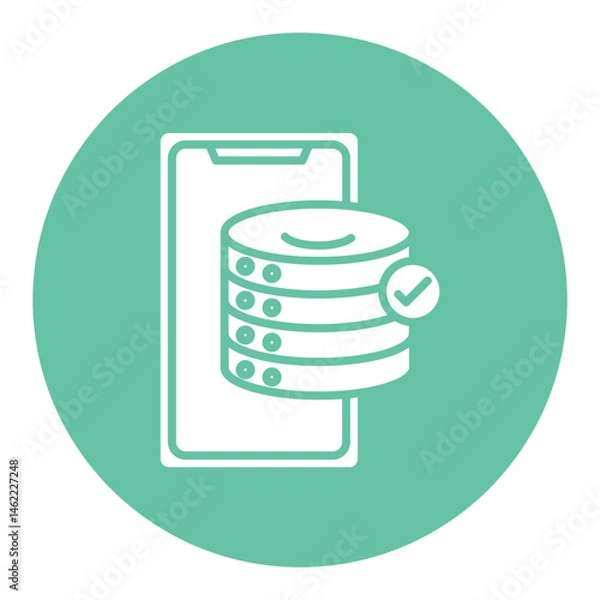 Fototapeta Smartphone Database Icon