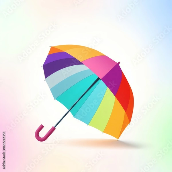 Obraz Rainbow LGBT umbrella tilted on soft gradient background light
