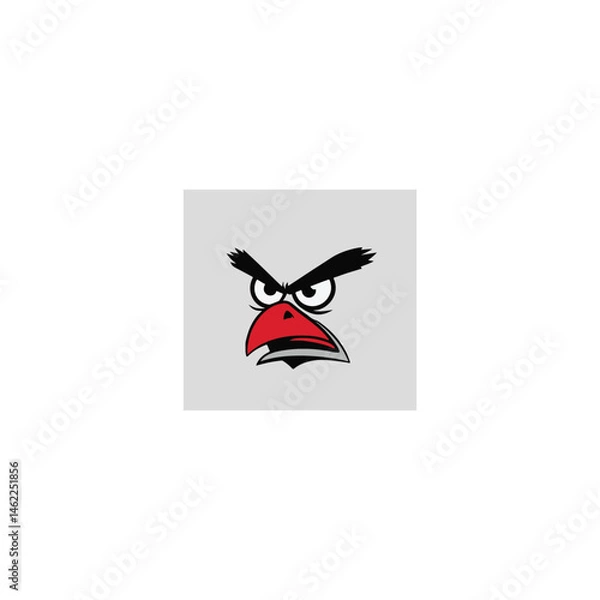 Obraz create a vector style simple cartoon little angry bird white background.       
