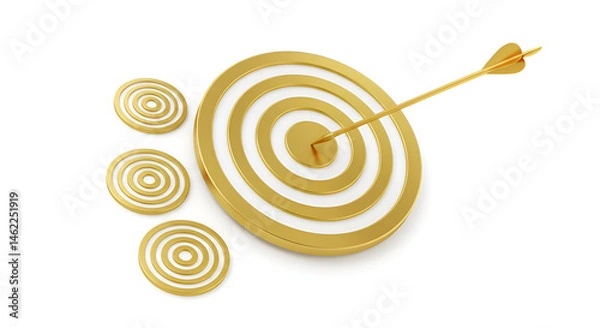 Obraz Target with Darts Hitting the Center