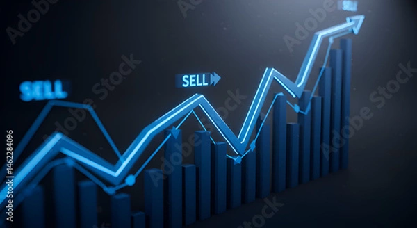 Obraz Financial Data Graph with Upward Trend
