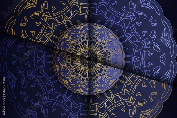 Fototapeta Symmetrical Mandala Art Featuring Intricate Sacred Lines

